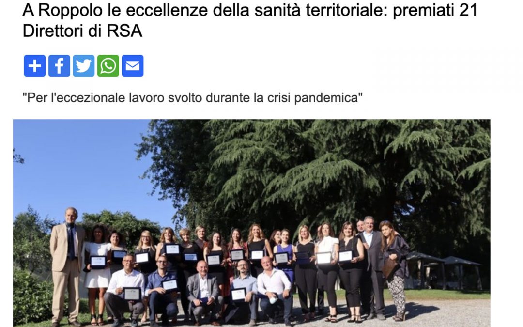 A Roppolo le eccellenze della sanità territoriale: premiati 21 Direttori di RSA